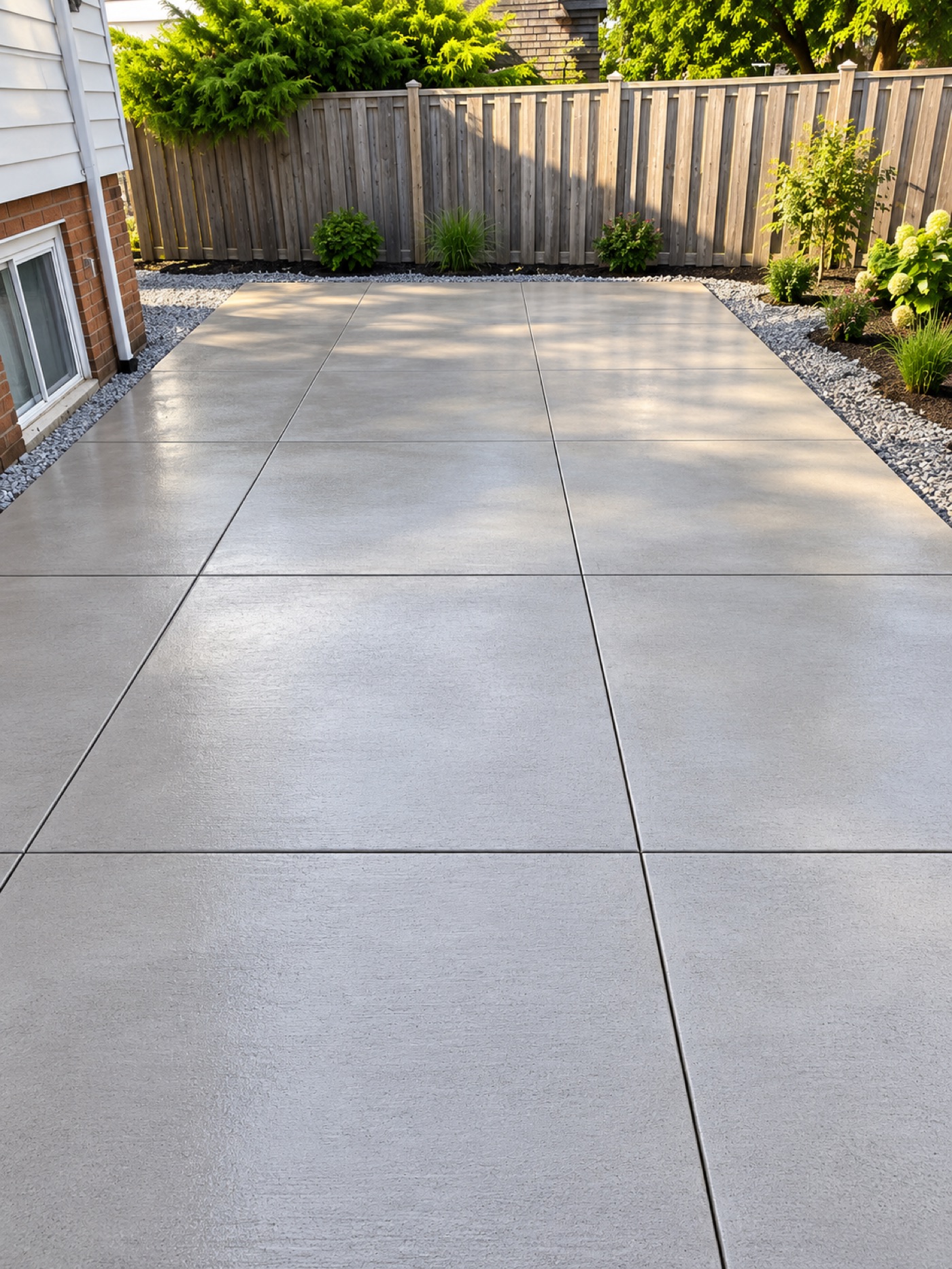 Finished concrete patio slab